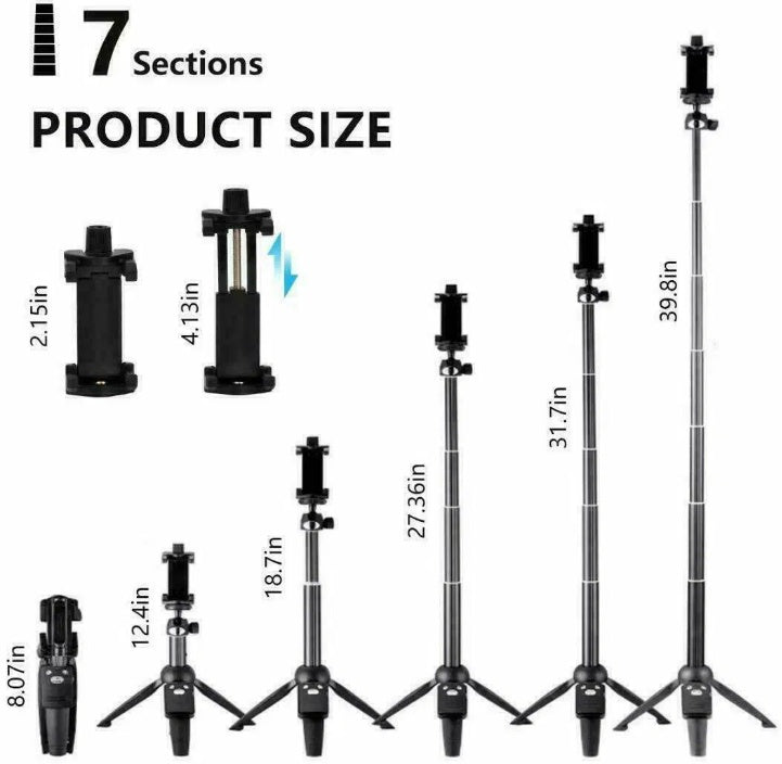 Selfie Stick Tripod 40  Bluetooth Remote Portable For IPhone And Android Phones