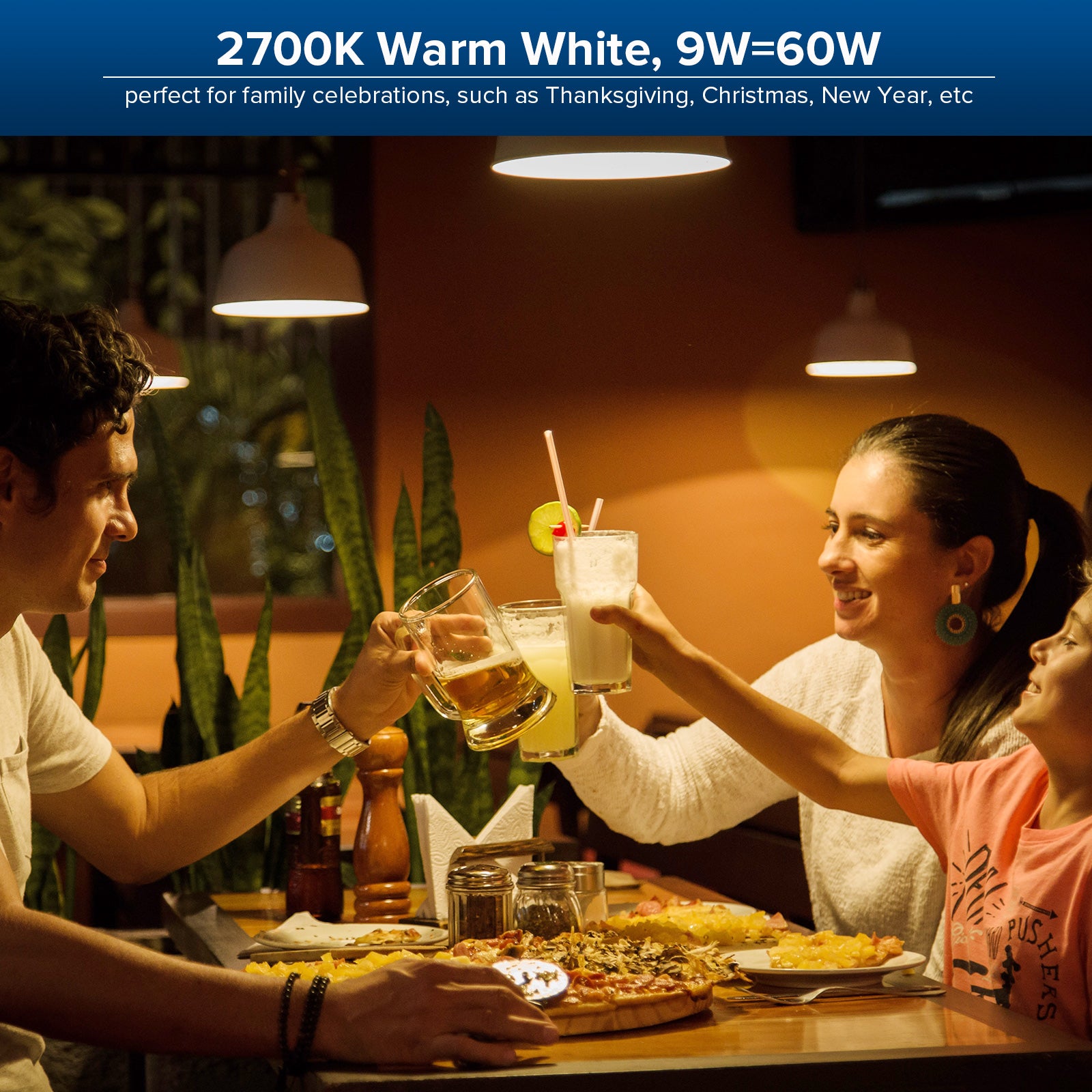 SANSI 60W Equivalent LED Light Bulbs, 22-Year Lifetime,  900 Lumens With Ceramic Technology,  Non-Dimmable, E26 Base, A15 Size, Energy-Efficient & Safe 9W For Home Lighting