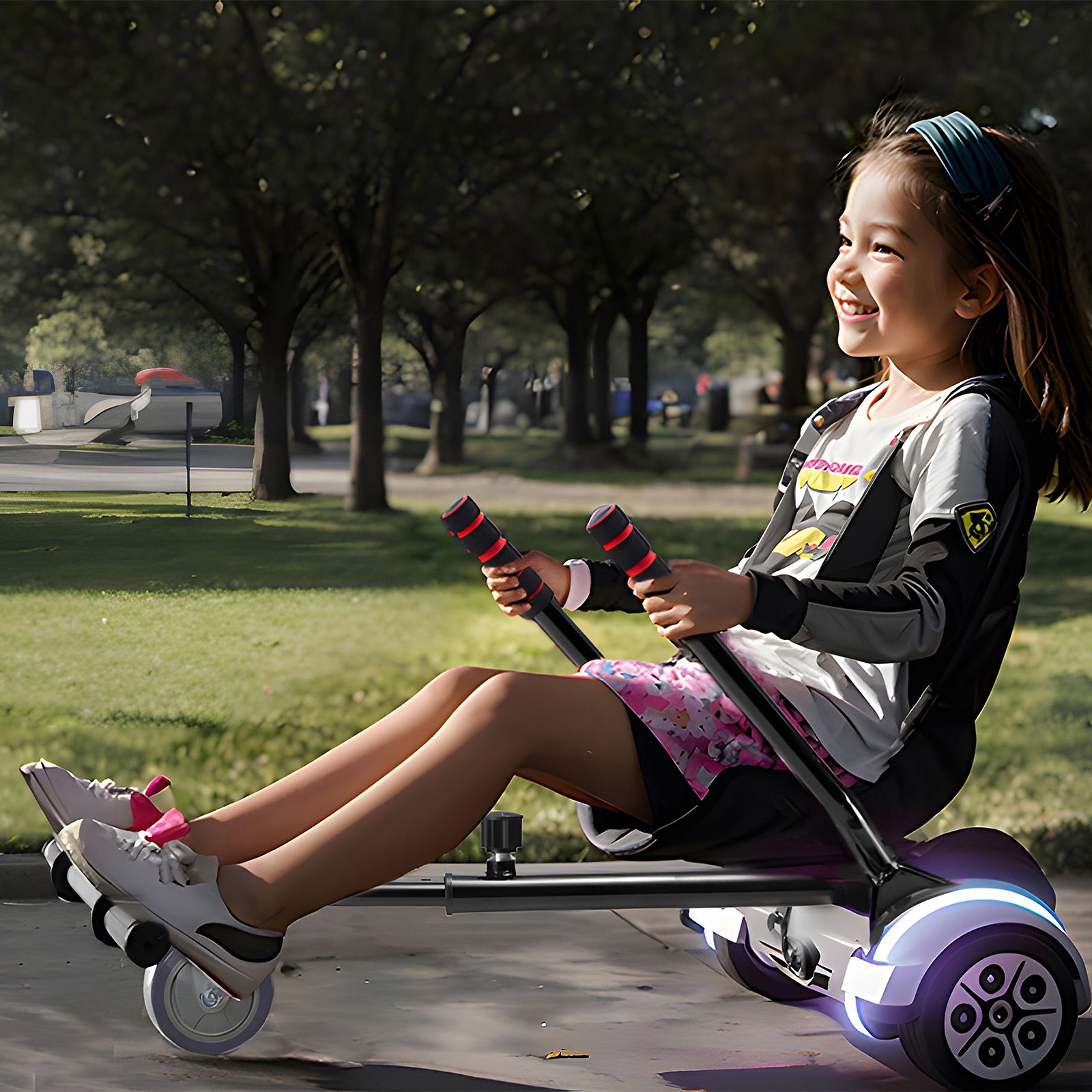 VEVOR Hoverboard Seat Attachment, Compatible With Hoverboards, Grips Control, Adjustable Frame Length And 220 LBS Load Capacity, Hover Board Go Karts Accessory, For Kids Adults
