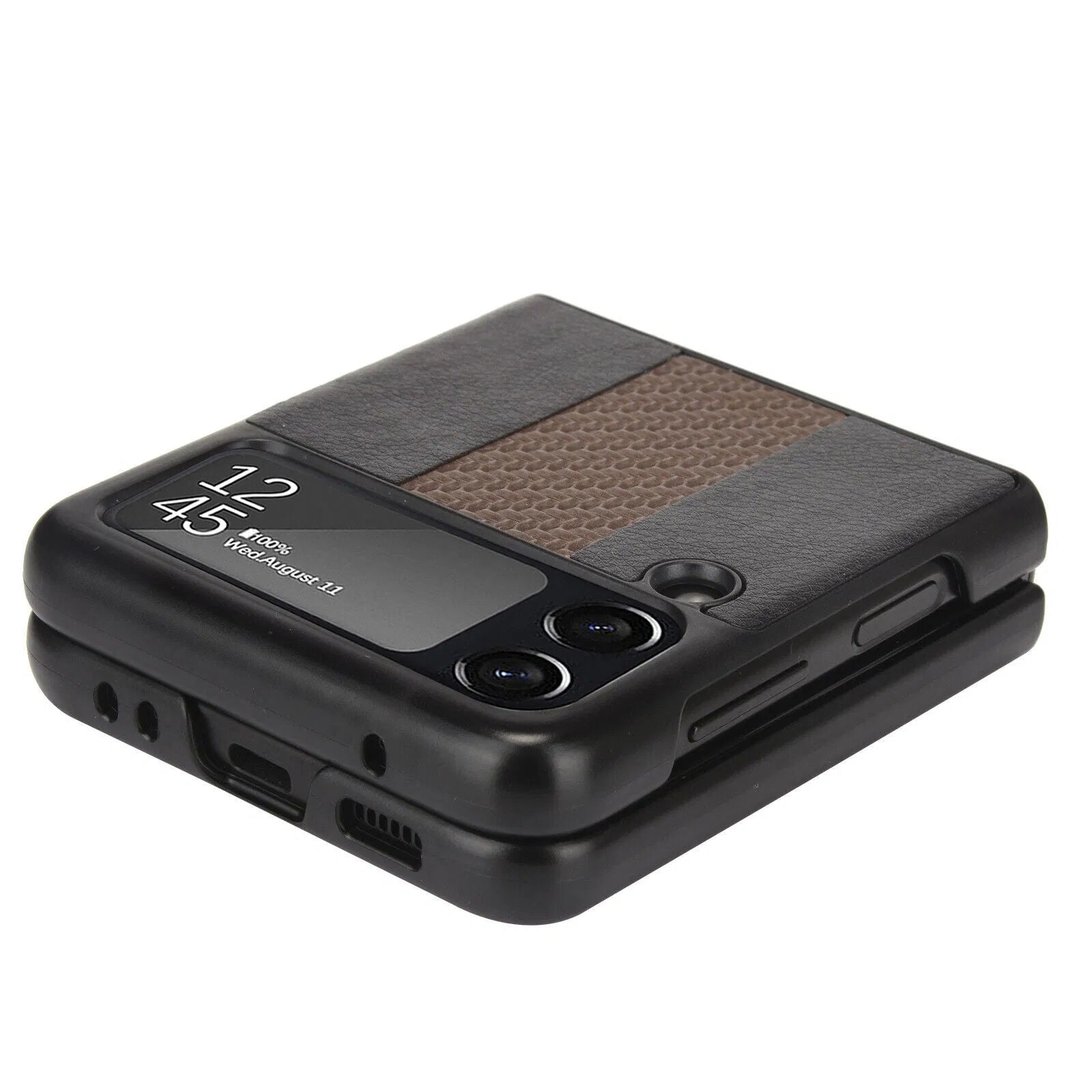 For Galaxy Z Flip 3 5G Slim Folding Leather Shockproof Phone Case Cover