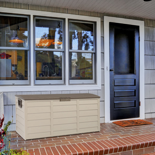 75gal 130lb Brown Plastic Patio Storage Box