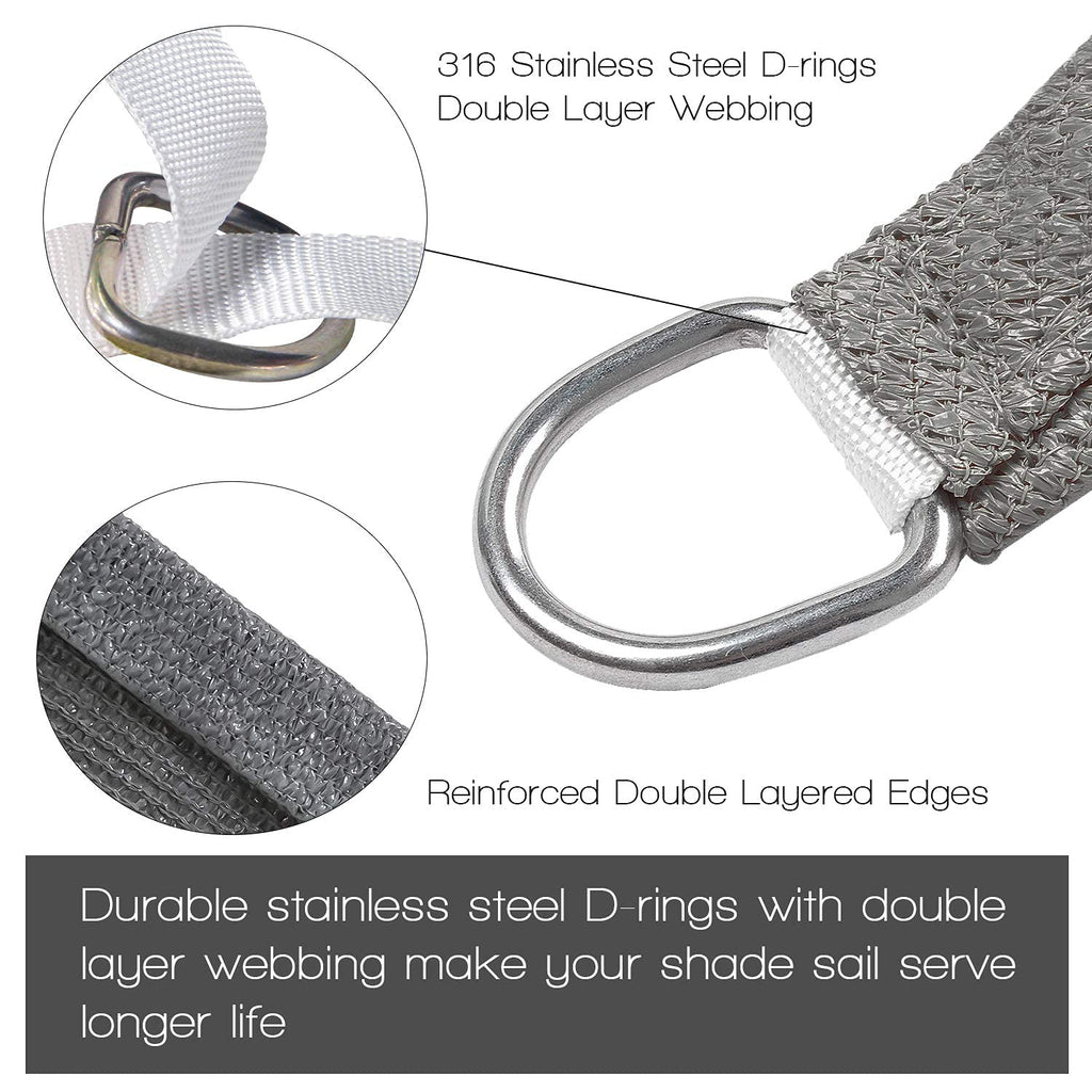 Prohibited From Sale On Amazon XISHAN 13'X20' Light Grey,Dark Grey,Mocha HDPE Sunshade Sail, 160 Grams