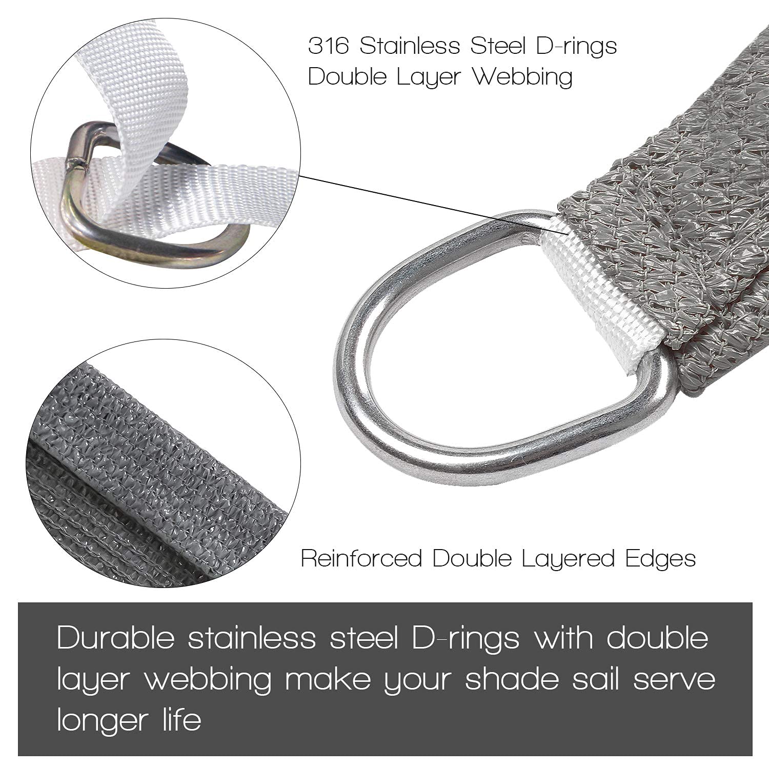 Prohibited From Sale On Amazon XISHAN 13'X20' Light Grey,Dark Grey,Mocha HDPE Sunshade Sail, 160 Grams
