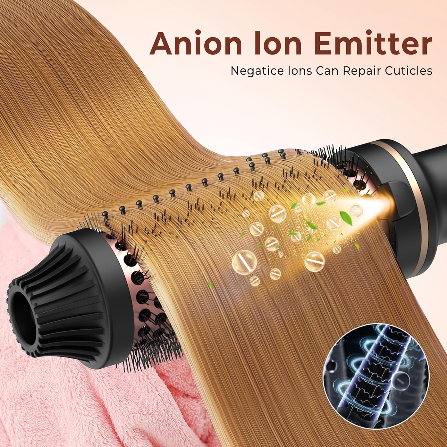 Hot-Air Brushes Thermal Brush 1.5 Inch Curling Iron Volumizing Brush
