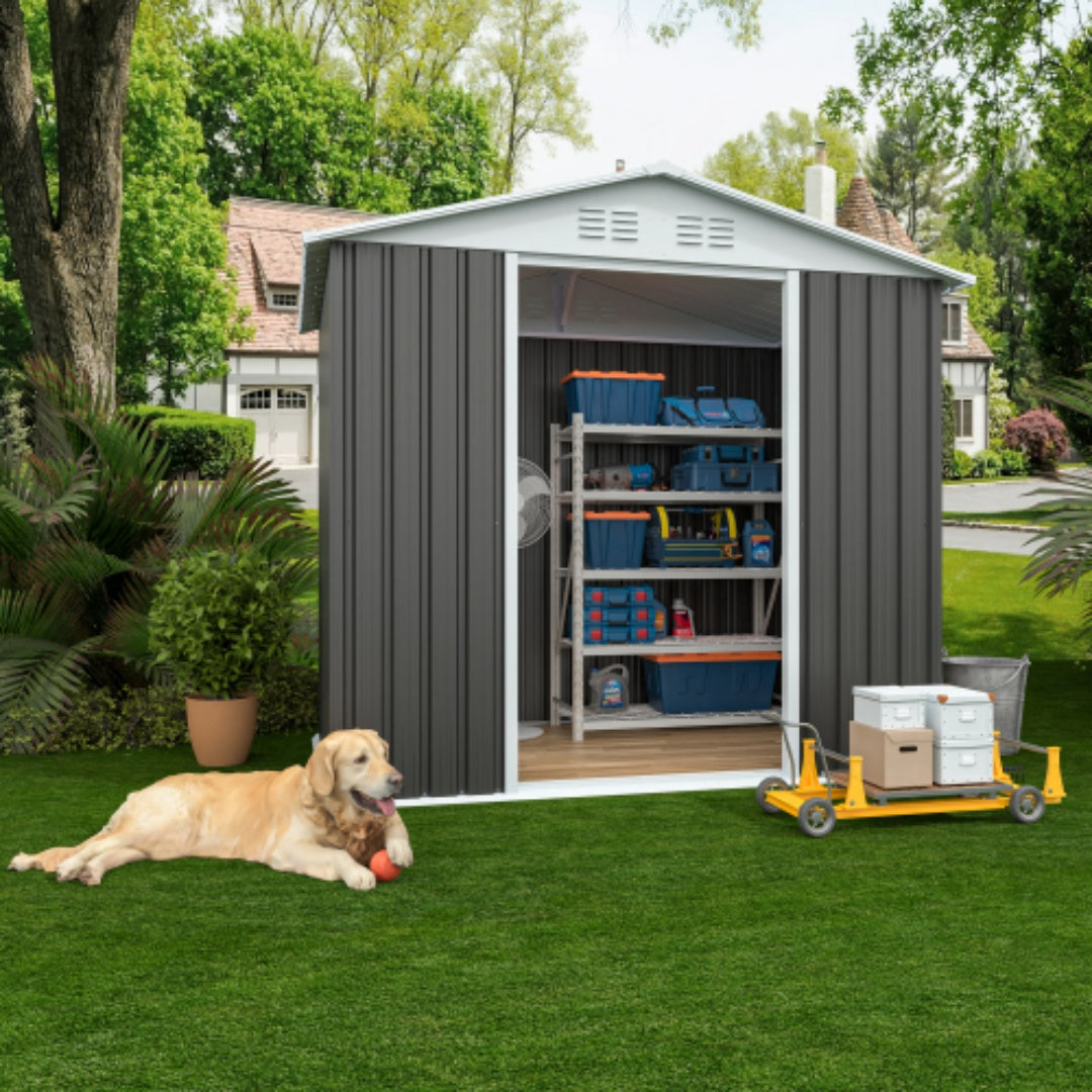 5x3 Ft Grey Sliding Door Garden Shed For Outdoors Storage Roof Design
