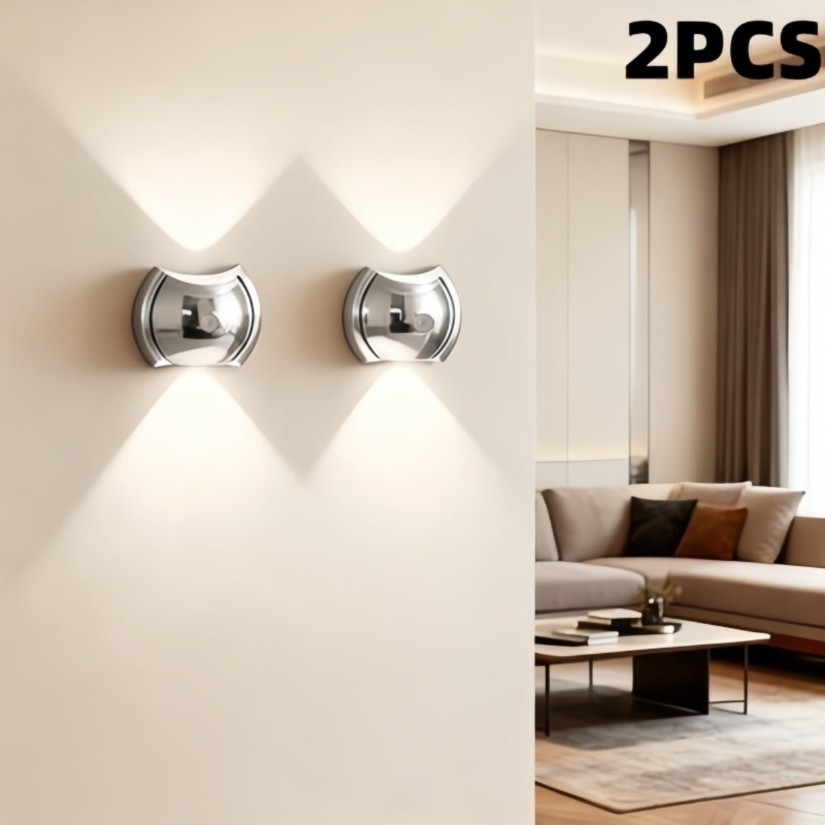 LED Modern Indoor Wall Light With Motion Sensor 3 Color Modes 2700K 4500K 6500K USB Rechargeable Magnetic Portable Wall Sconce For Living Room Bedroom 2 Packs