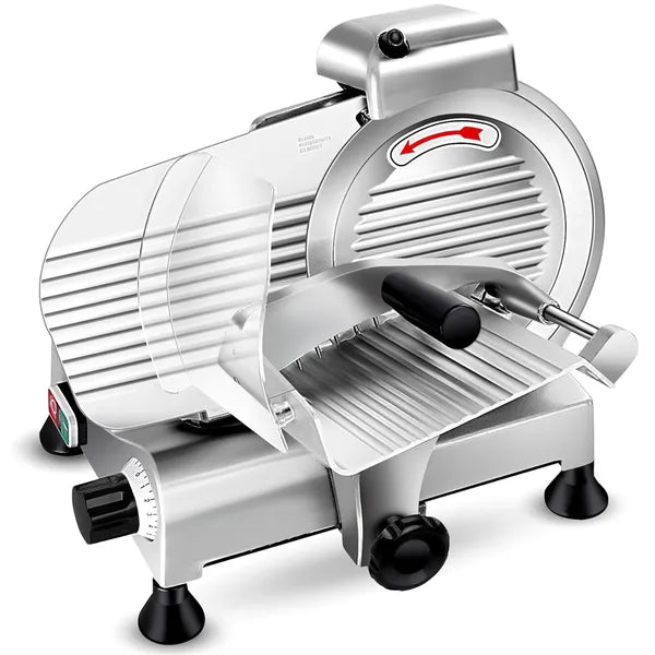 Meat Slicer Machine,8.5/10 Inch Commercial Meat Slicer, 240W Frozen Meat Cheese Deli Slicer,Premium Chromium-plated Steel Blade Semi-Auto Foody Slicer For Commercial And Home Use