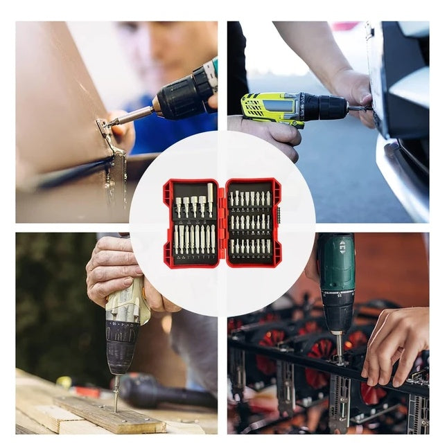 37 Piece Impact Screwdriver Bit Set Nut Driver Torx Phillips Tool Magnetic Drill