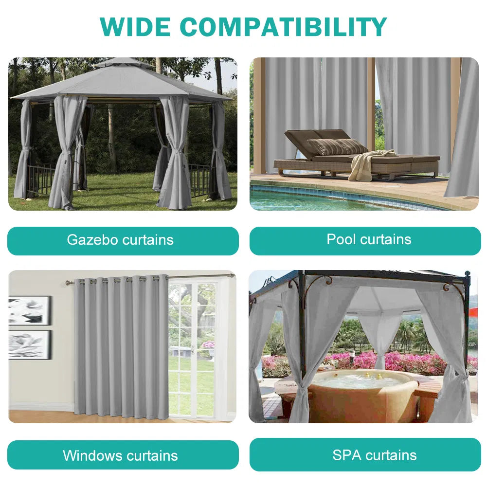 50 In. X 84 In. Indoor Outdoor Grommet Curtain 1 Panel - 3 Color Options Available