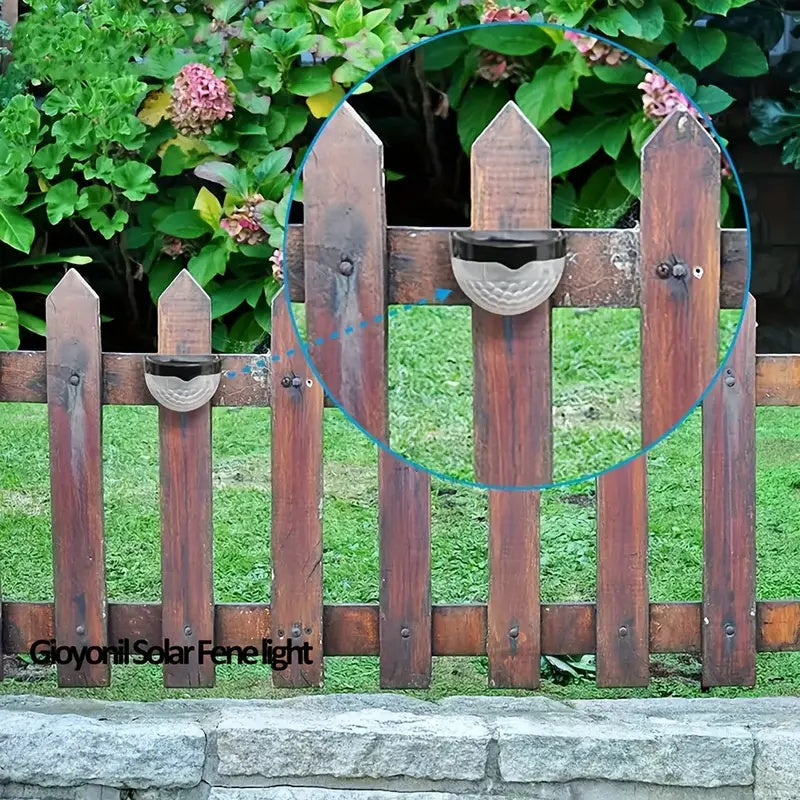 6 Pack Solar Fence Lights Outdoor Waterproof  Solar Powered Deck Step Stair Post Wall Lights Outdoor Lighting For Deck  Black