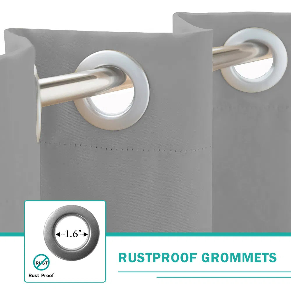 50 In. X 84 In. Indoor Outdoor Grommet Curtain 1 Panel - 3 Color Options Available