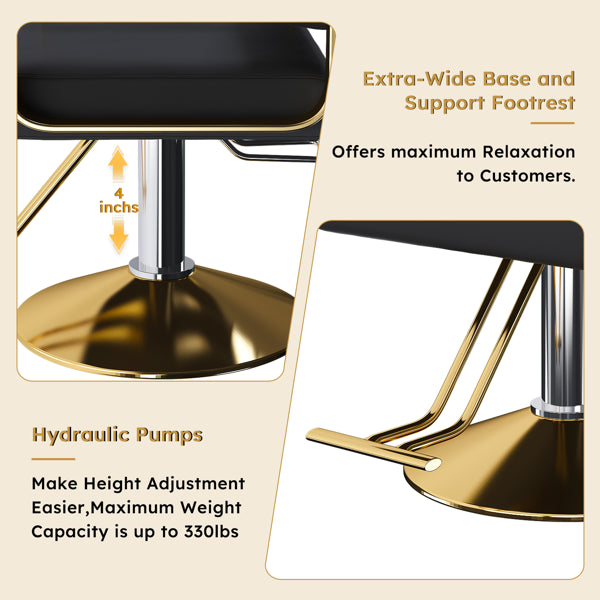 Hydraulic Salon Chair - 360° Swivel Barber Stylist Chair With Pump, Non-Tilting Hairdressing Chair For Hair Salons, Tattoo & Beauty Spa (Professional Stylist Equipment)