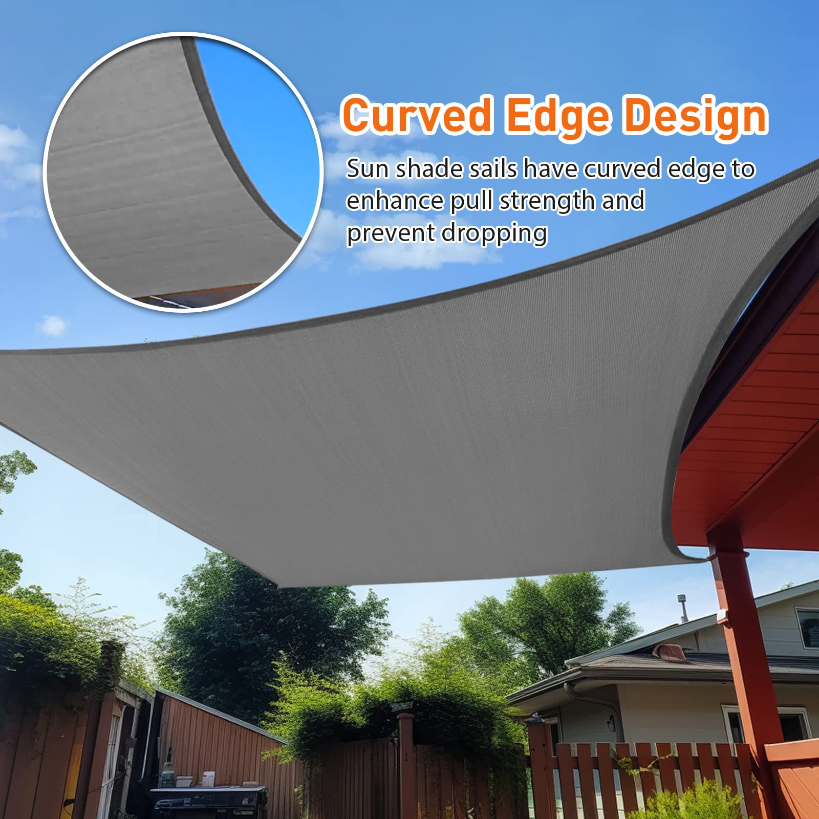 Prohibited From Sale On Amazon XISHAN 13'X20' Light Grey,Dark Grey,Mocha HDPE Sunshade Sail, 160 Grams