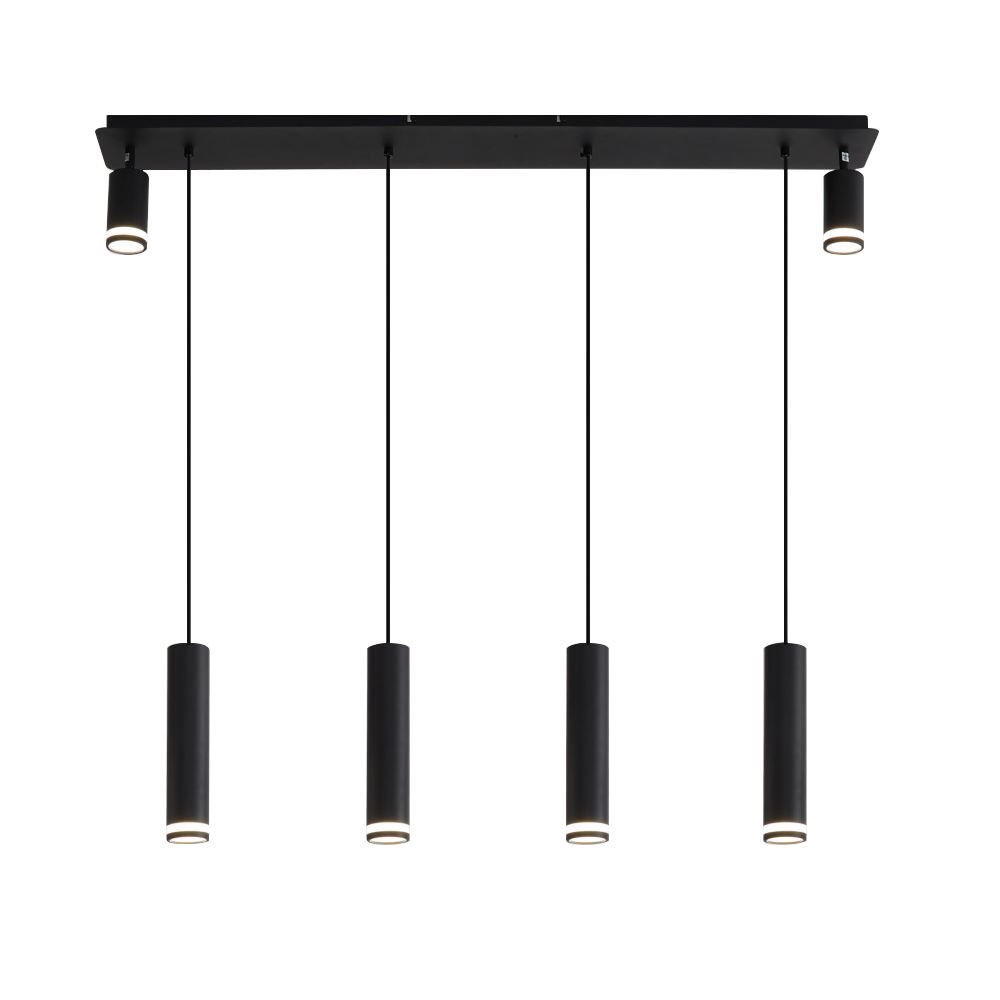 Angelina 6 - Light Matte Black Kitchen Island Pendant No Bulb