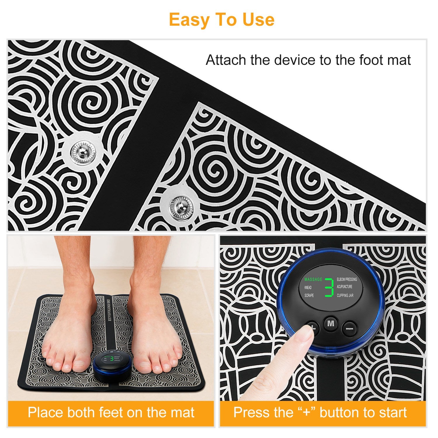 EMS Foot Massage Pad Electric Stimulator Massager Unit Rechargeable Leg Reshaping Muscle Battery Powered Type And Rechargeable Type Options