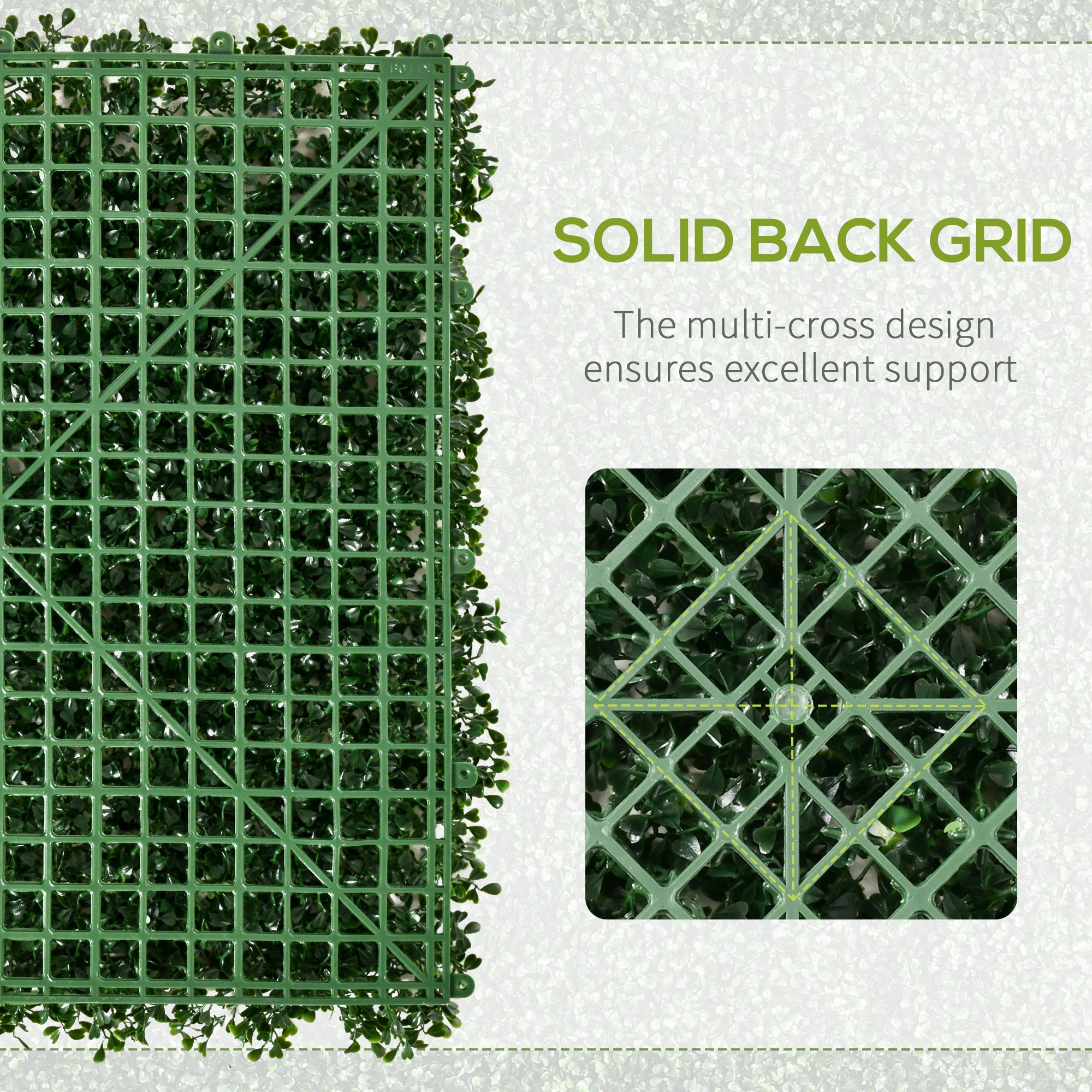 12-Piece 19.75 X 19.75  Milan Artificial Grass, Water Drainage, & Soft Feel, Light Green