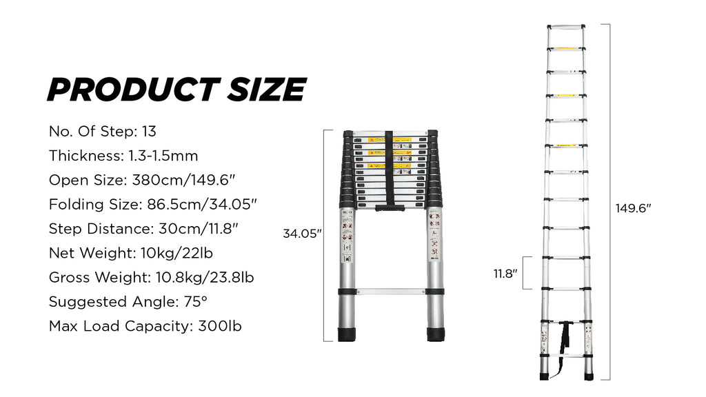 Aluminum Telescoping Ladder For Outdoor Work