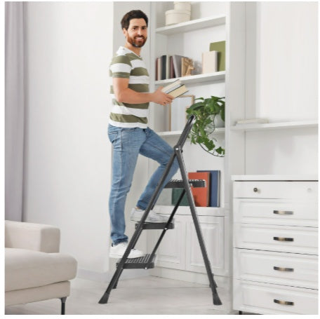 Household Portable 3-layer Step Ladder, With Safety Buckle Stable And Safe