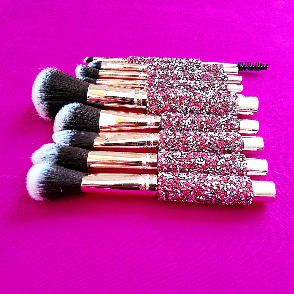 10 IN 1 Diamond Inlaid Handmade Custom Makeup Brush