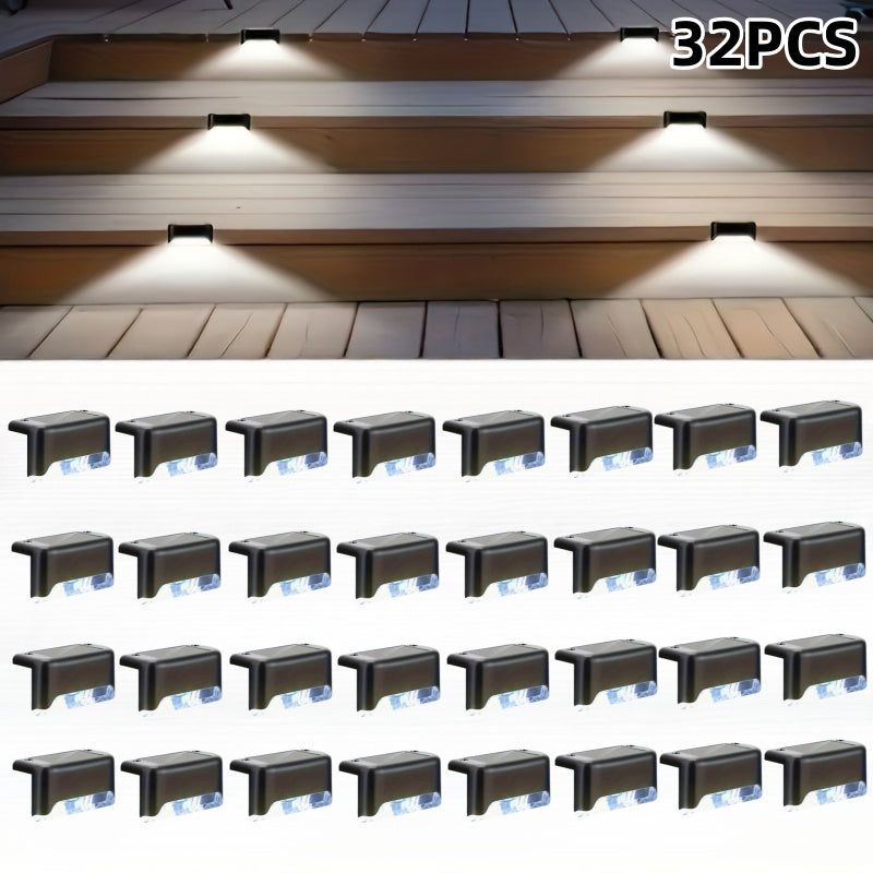 32/16 PCS Decorative Light Solar Energy Waterproof And Dustproof Light Source Sensing Suitable For Shopping Malls Guardrails Decks Stairs Gardens Courtyards Family's Day Gifts Outdoor Lighting