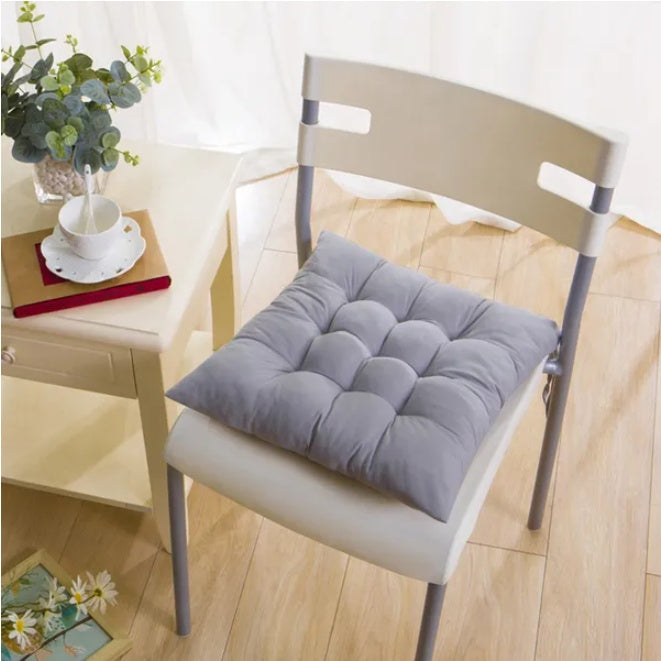 4Pcs Chair Cushion Pads Pillow Soft Tie On Square Sitting Mats