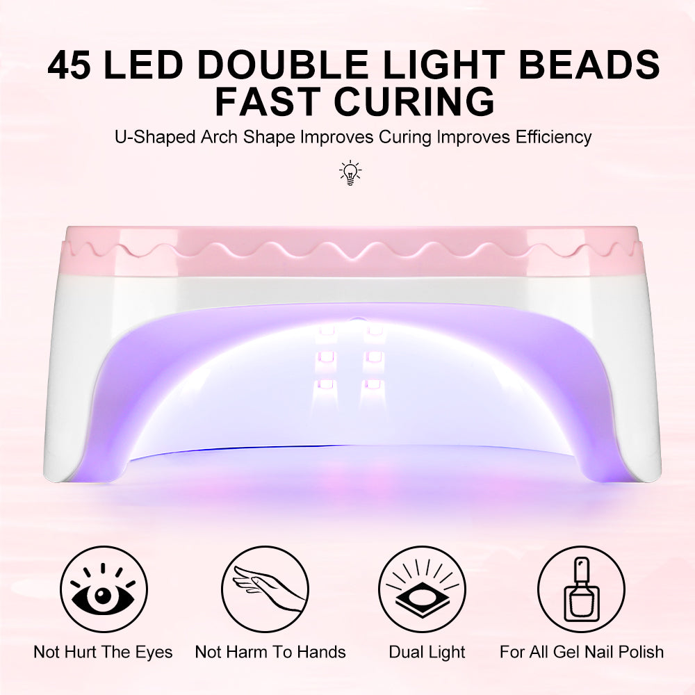 UV Nail Dryer Gel Nail Lamp, LED Light For Gel Polish-4 Timers Professional Nail Art Accessories Nail Lamp With 42 Beads & Touch Display, Shining Crystal Decorations, Curing Gel Toe Nails