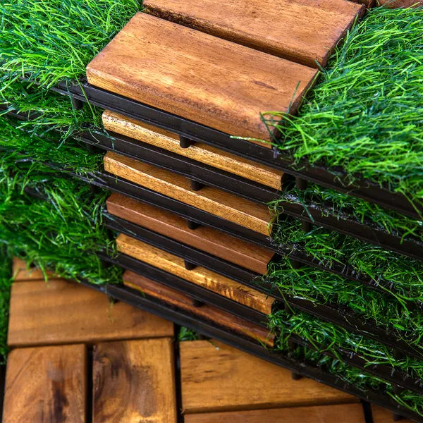 30PC 12inch*12inch High-quality Acacia Wood Modular Flooring, Model 057, Is Easy To Install And Enhances Your Home's Elegance And Comfort.