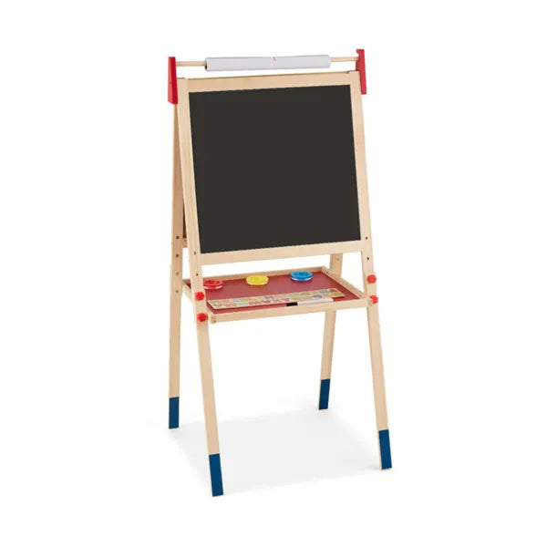 3-in-1 Kids Art Easel - Double-Sided Magnetic Board+Paper Roll, 26 Letter Magnets, Multicolor