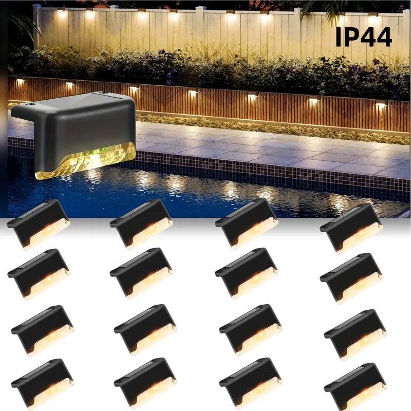 32/16 PCS Decorative Light Solar Energy Waterproof And Dustproof Light Source Sensing Suitable For Shopping Malls Guardrails Decks Stairs Gardens Courtyards Family's Day Gifts Outdoor Lighting