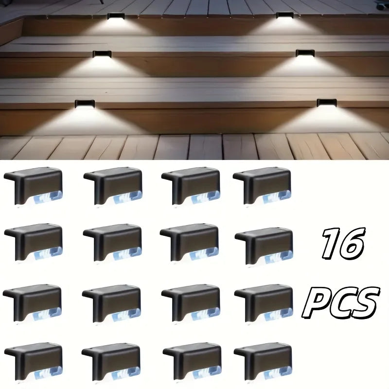 32/16 PCS Decorative Light Solar Energy Waterproof And Dustproof Light Source Sensing Suitable For Shopping Malls Guardrails Decks Stairs Gardens Courtyards Family's Day Gifts Outdoor Lighting