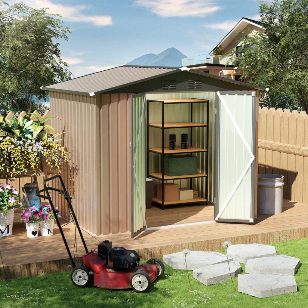 5x3 Ft Grey Sliding Door Garden Shed For Outdoors Storage Roof Design