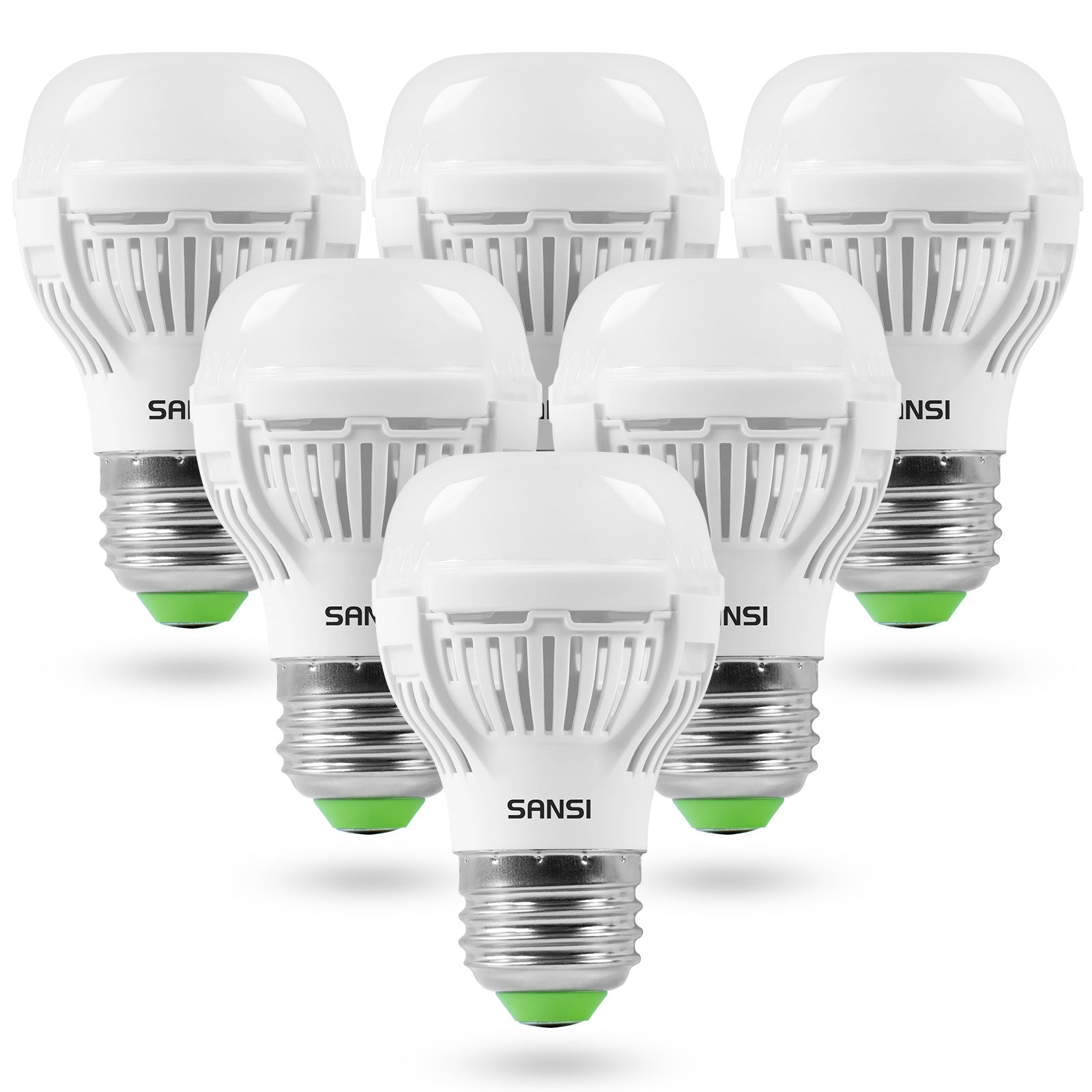 SANSI 60W Equivalent LED Light Bulbs, 22-Year Lifetime,  900 Lumens With Ceramic Technology,  Non-Dimmable, E26 Base, A15 Size, Energy-Efficient & Safe 9W For Home Lighting