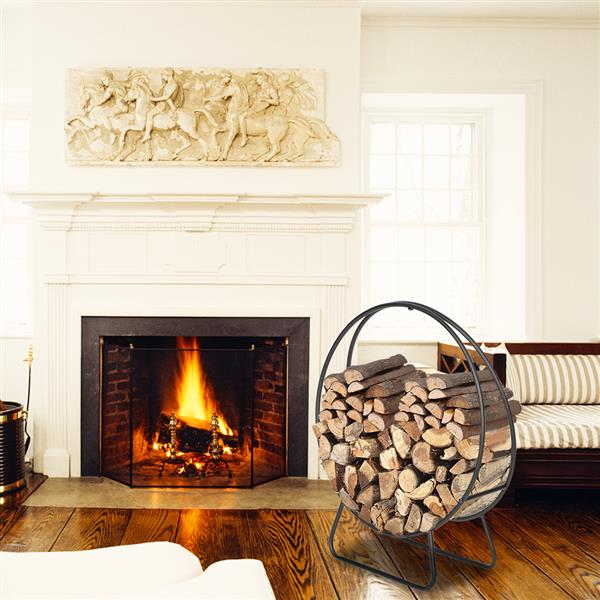 24 Inch Round Indoor Outdoor Wrought Iron Fireplace Wood Stand