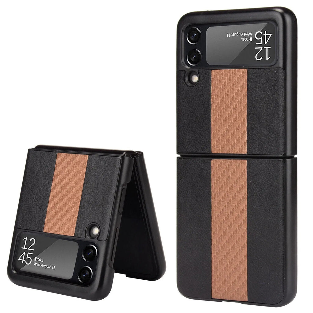 For Galaxy Z Flip 3 5G Slim Folding Leather Shockproof Phone Case Cover