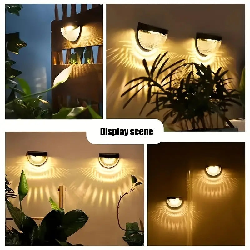 6 Pack Solar Fence Lights Outdoor Waterproof  Solar Powered Deck Step Stair Post Wall Lights Outdoor Lighting For Deck  Black