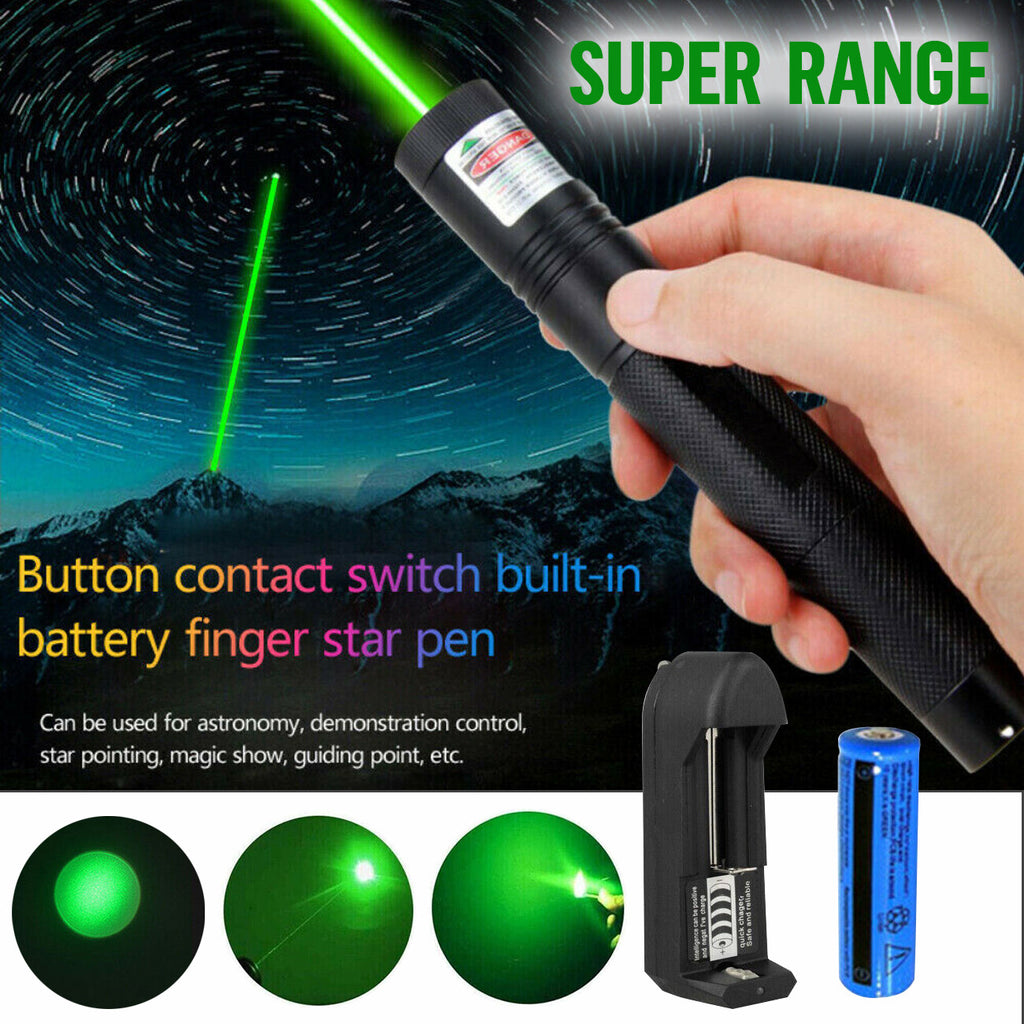 9900Mile Strong Green Laser Pointer Pen Light Visible Beam Lazer AAA Torch 532nm USB Rechargeable Flashlight