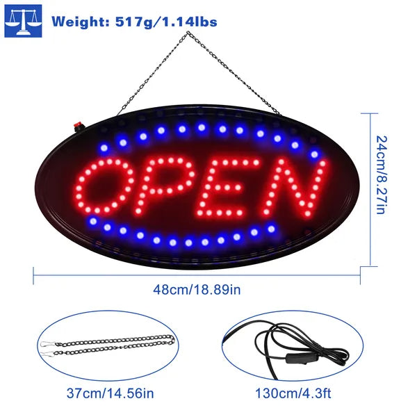 Ultra Bright LED Neon Open Sign  Normal Lighting Store Business Sign Animated Motion