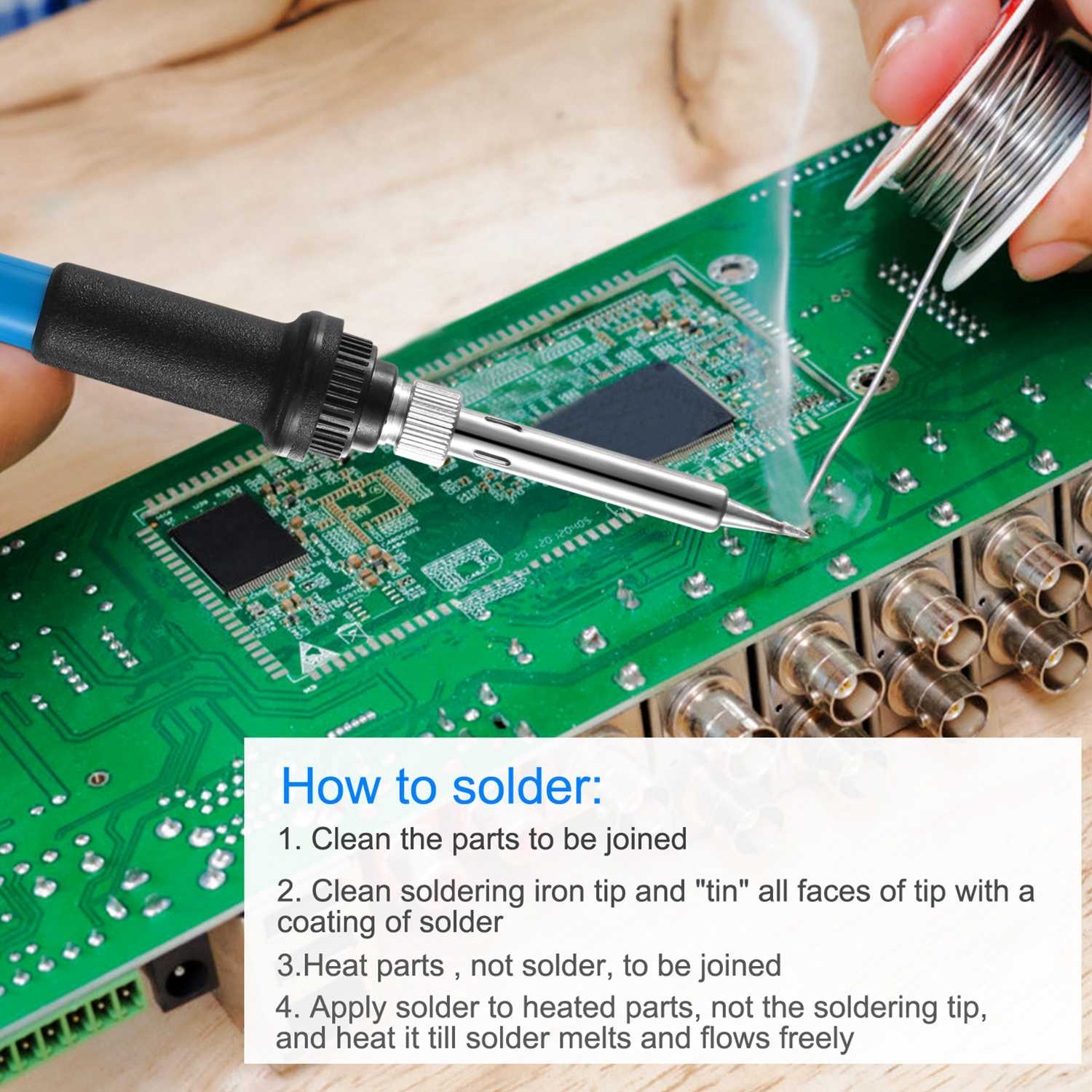 Soldering Iron 110V 60W Adjustable Temperature  PCB Electric Welding Iron With 5Pcs Different Tips