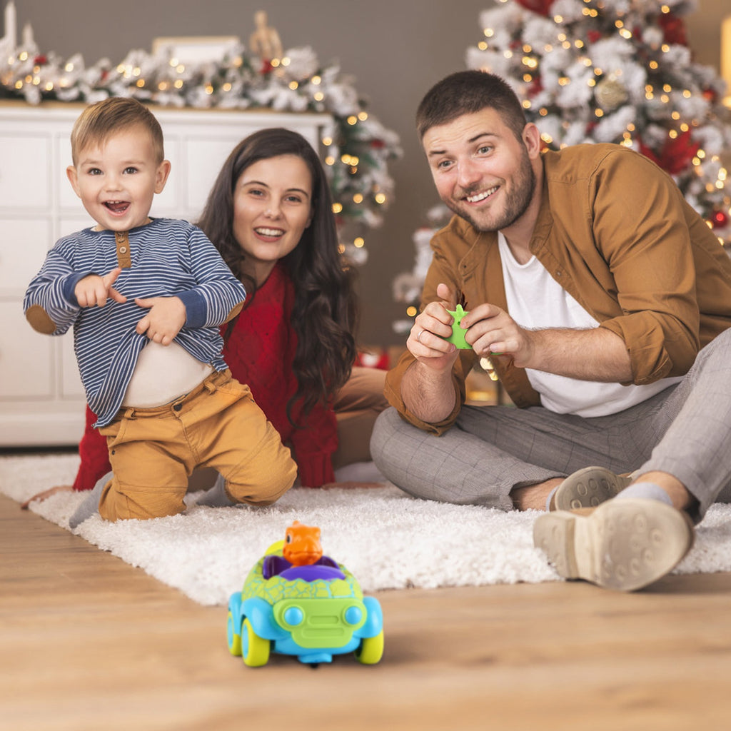 2Pack Dinosaur Remote Control Cars For Toddlers Rechargeable RC Cars With Light Music Birthday Gift For Boys Girls Aged 3 4 5 6 Years Old Christmas New Year Gift