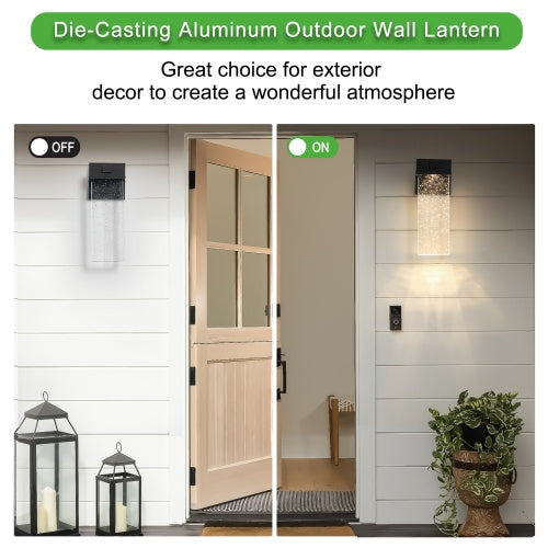 Outdoor Waterproof Transparent LED Crystal Wall Light Supports Many Types Of Bulb-2 Packs  Unavailable Platforms- Temu