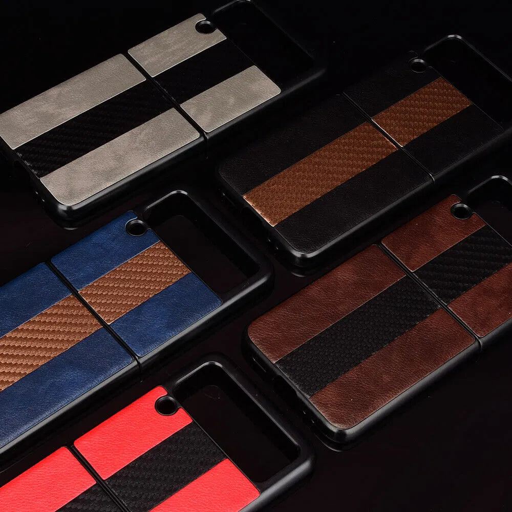 For Galaxy Z Flip 3 5G Slim Folding Leather Shockproof Phone Case Cover