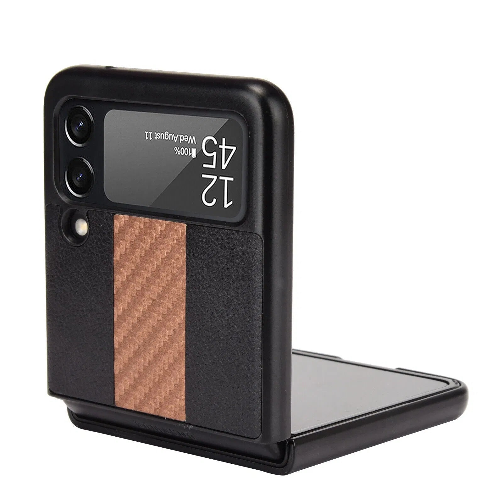 For Galaxy Z Flip 3 5G Slim Folding Leather Shockproof Phone Case Cover