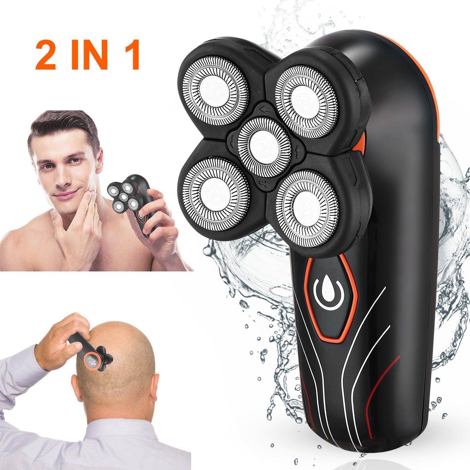 4D Electric Shavers Razor IPX7 Waterproof Wet & Dry 5 Floating Head Rotary Shavers Rechargeable Beard Trimmer Shaving Razor For Men
