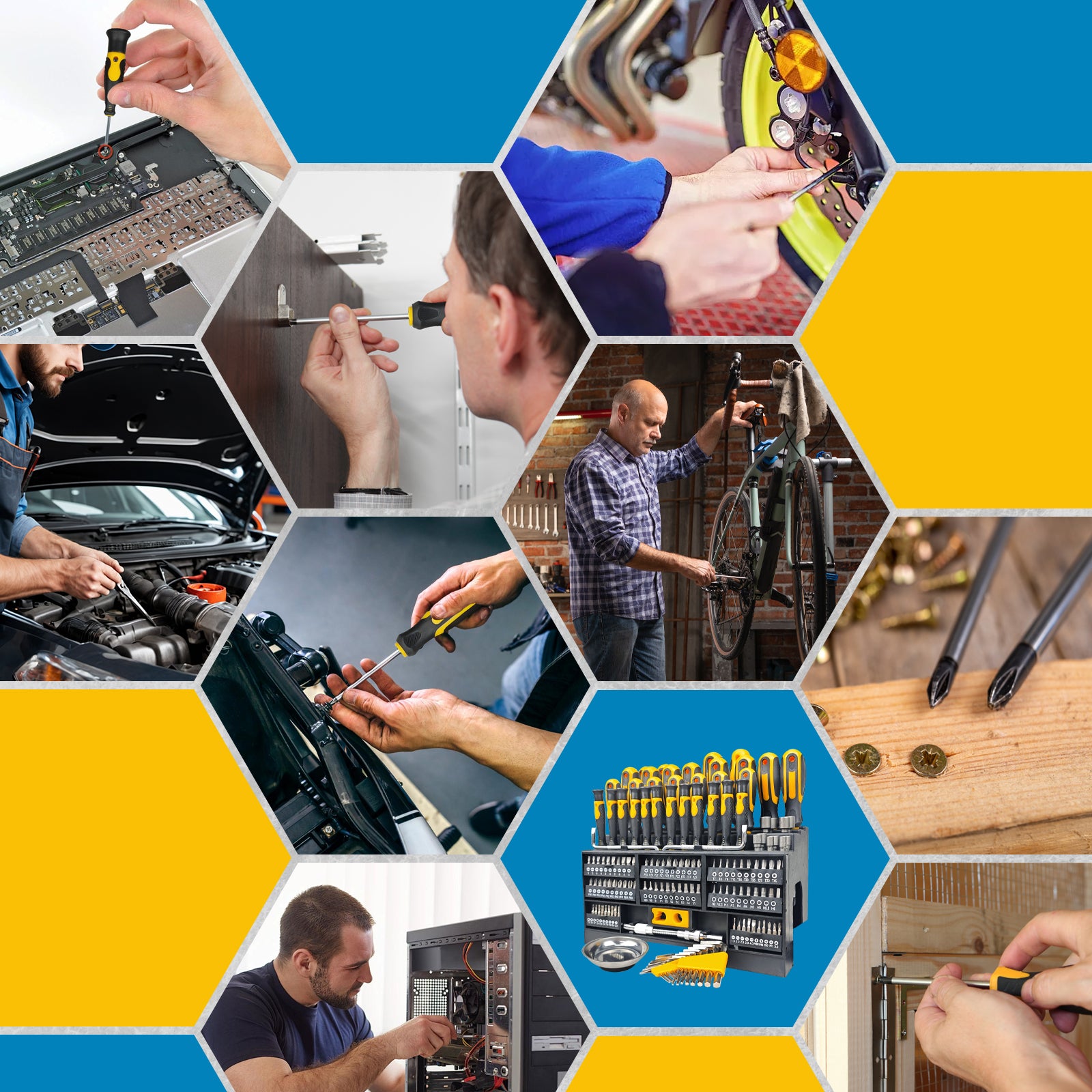 145-Piece Magnetic Screwdriver Set, Professional Repair Tool Kit, Ideal For Home Maintenance, Auto Repair Great Gift For Men, Moving Present