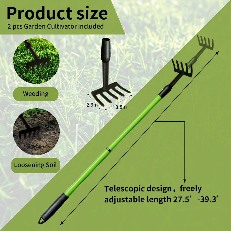 Telescopic Handle Five-tooth Rake