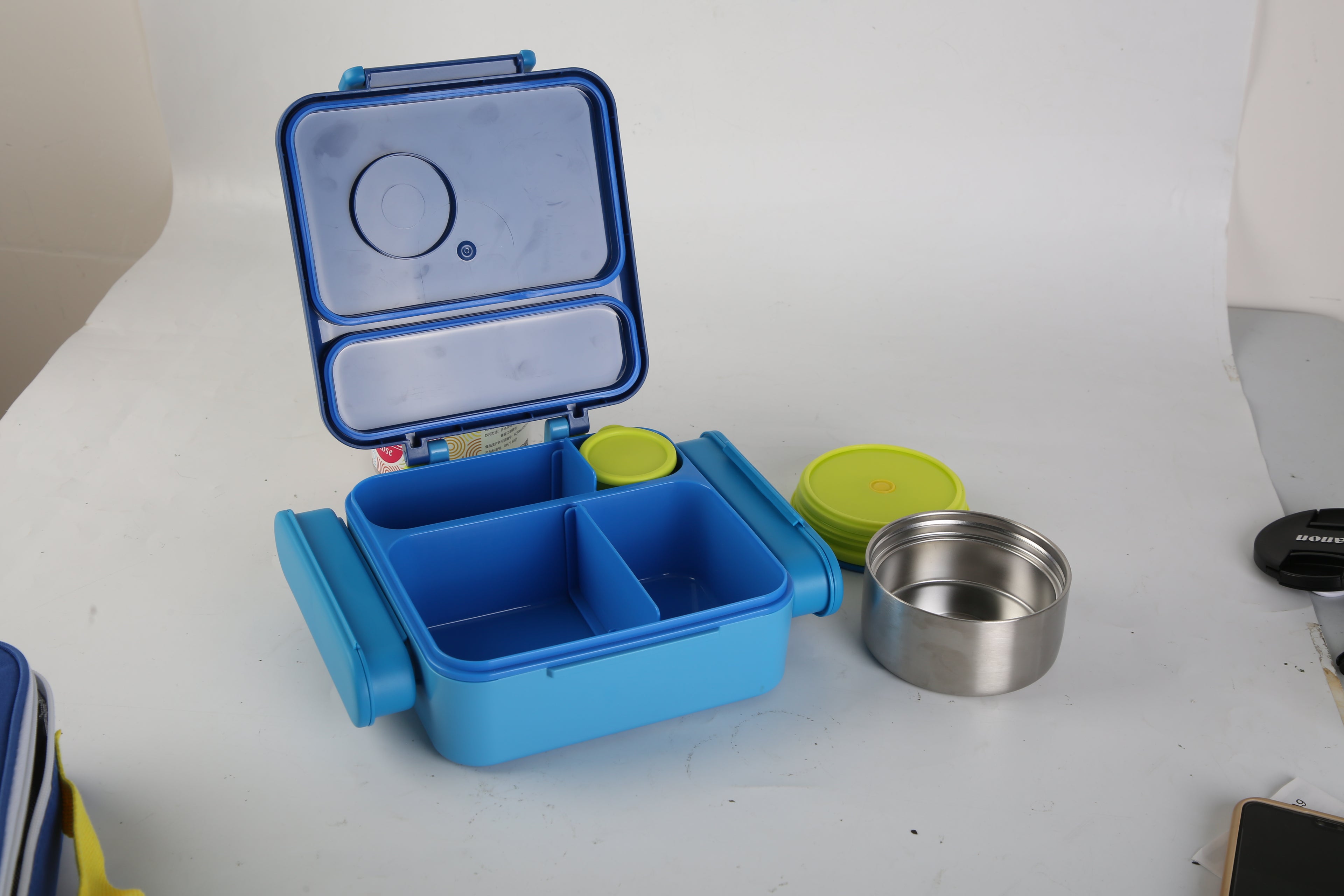 1Pc Kids Lunch Box Thermal Lunch Container With Insulated Storage Bag 2 Compartments Spoon Fork Case Food Safe Spill Resistant