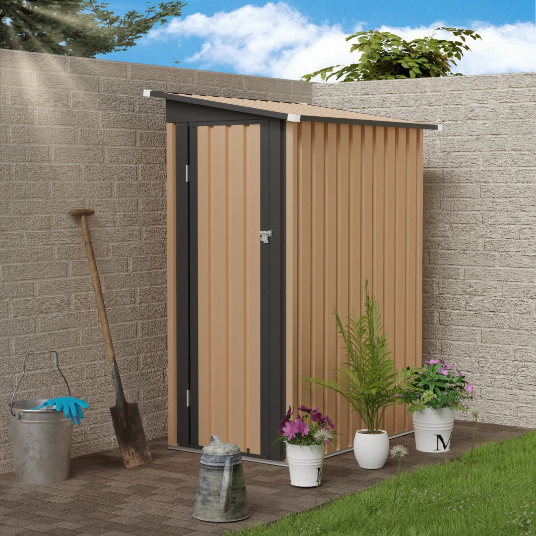 5x3 Ft Grey Sliding Door Garden Shed For Outdoors Storage Roof Design