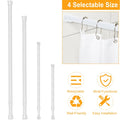 Tension Curtain Rod Spring Load Adjustable Curtain Pole Heavy-Duty Steel 4 Sizes For Bathroom Wardrobe Kitchen Balcony 200cm