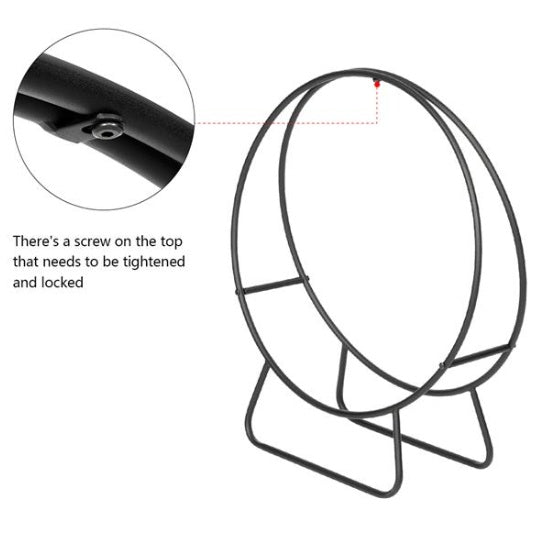 24 Inch Round Indoor Outdoor Wrought Iron Fireplace Wood Stand