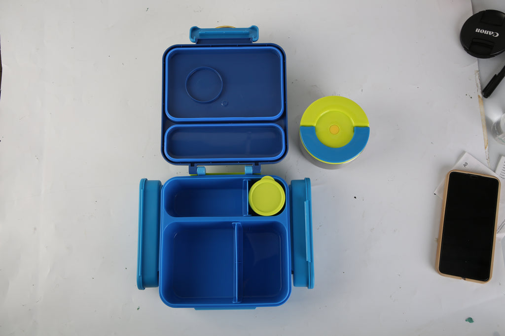 1Pc Kids Lunch Box Thermal Lunch Container With Insulated Storage Bag 2 Compartments Spoon Fork Case Food Safe Spill Resistant
